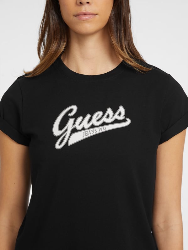 Guess black logo tee deals