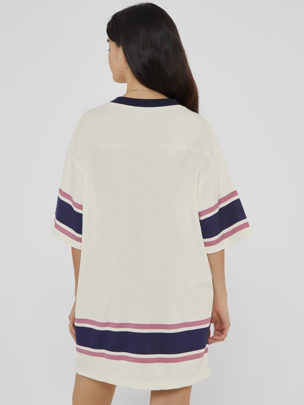 Guess t shirt dress striped cheap