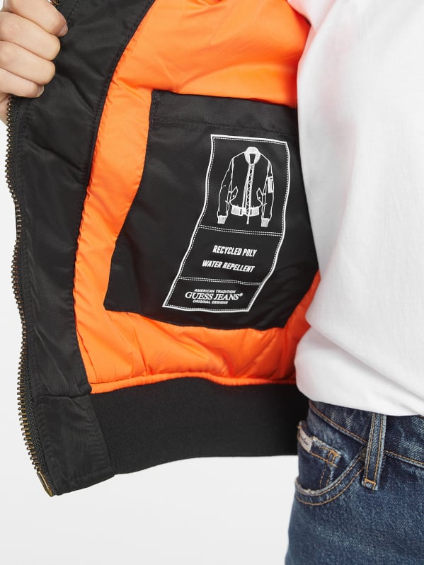 Guess blue bomber jacket best sale