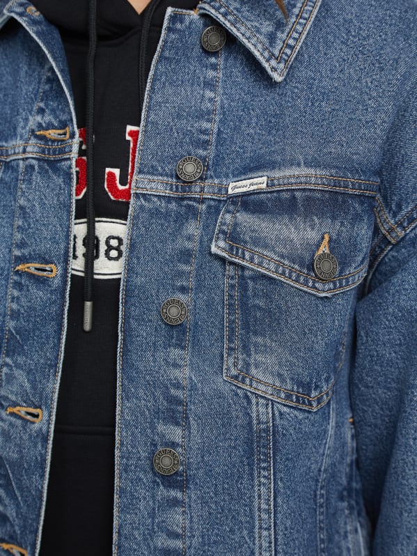 Oversized Denim Trucker Jacket GUESS Canada