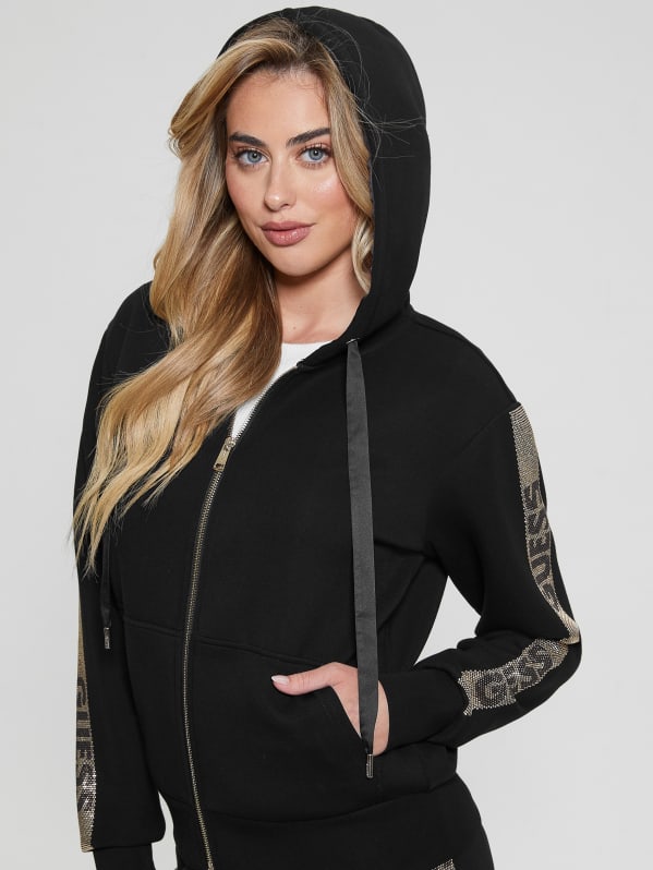 Eco Rhinestone Signature Hoodie | GUESS