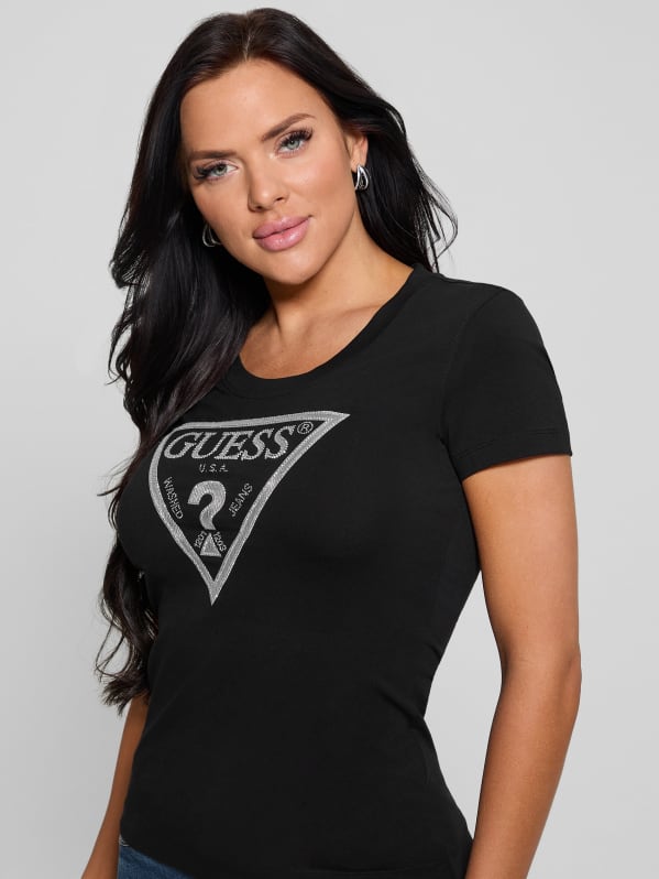 Guess black tee store
