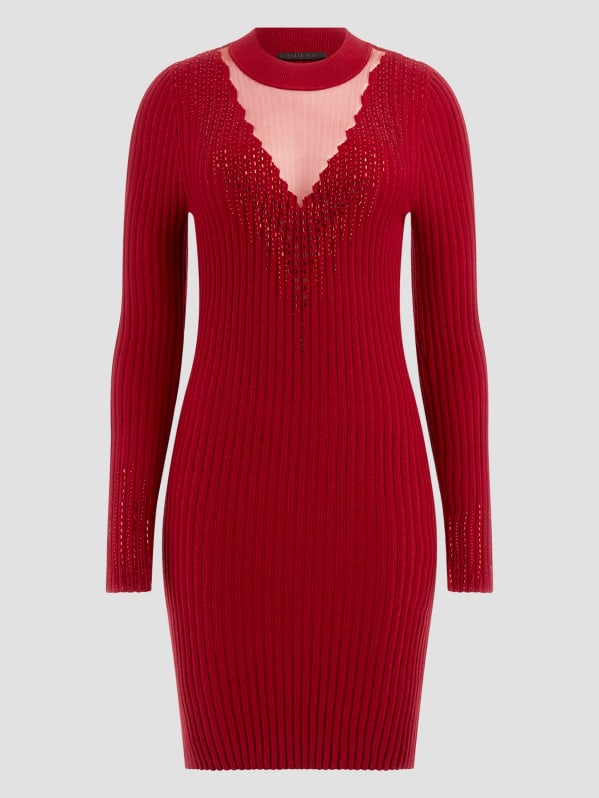 Guess red sweater dress best sale