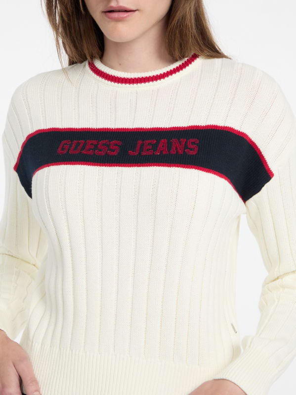 Eco Crewneck Ribbed Sweater GUESS Canada