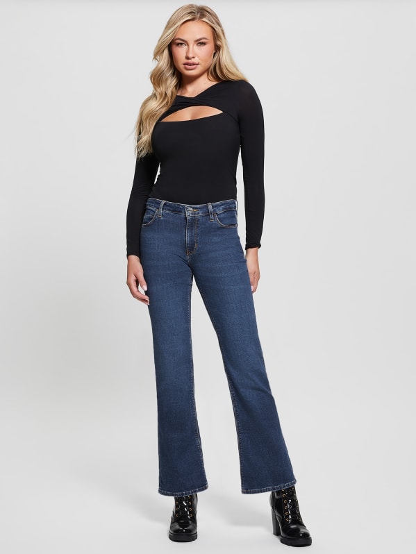 GUESS Faux-Suede Sexy Bootcut Pants