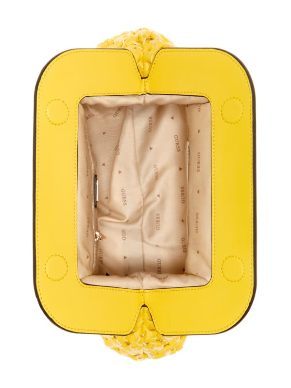 Yellow guess handbag sale
