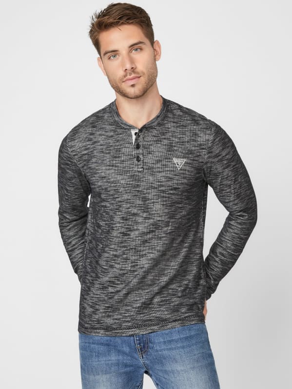 Guess best sale henley shirt