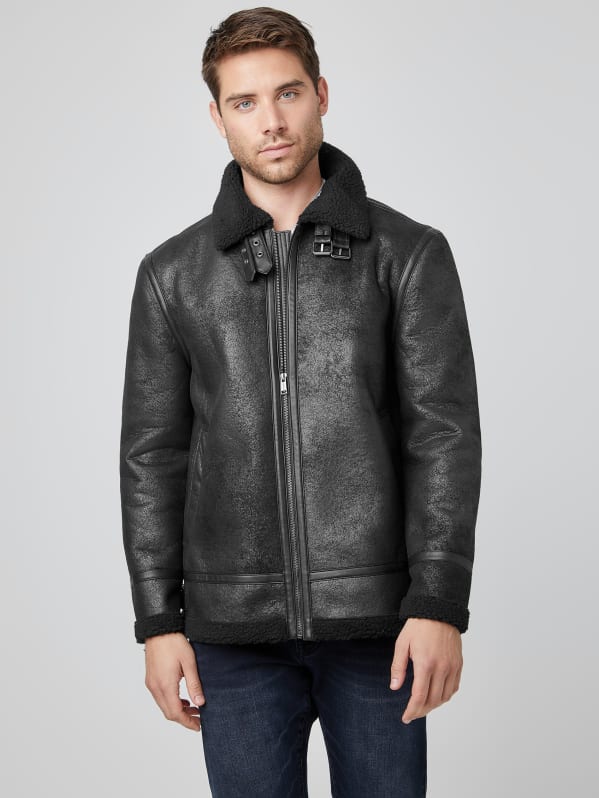 Guess shearling jacket online