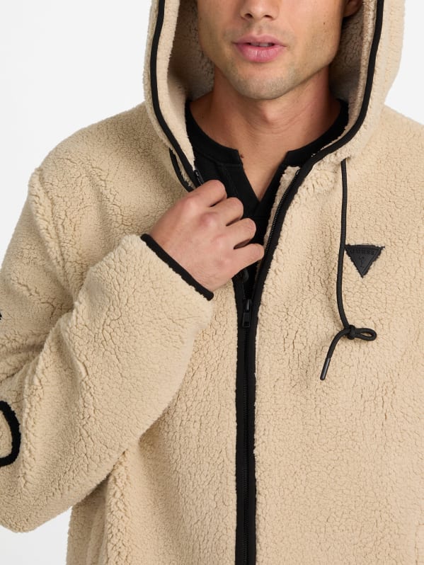 Factory Frisco Sherpa Zip Hoodie Beige M