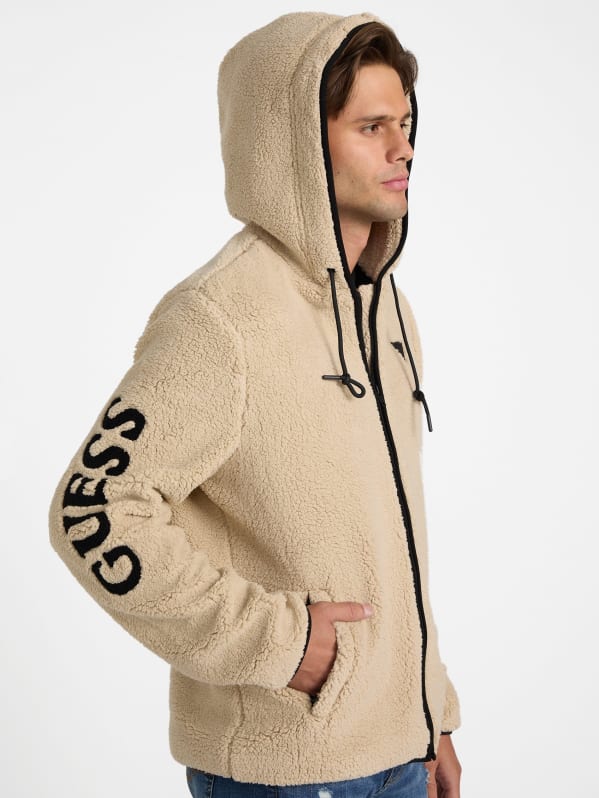 Factory Frisco Sherpa Zip Hoodie Beige M