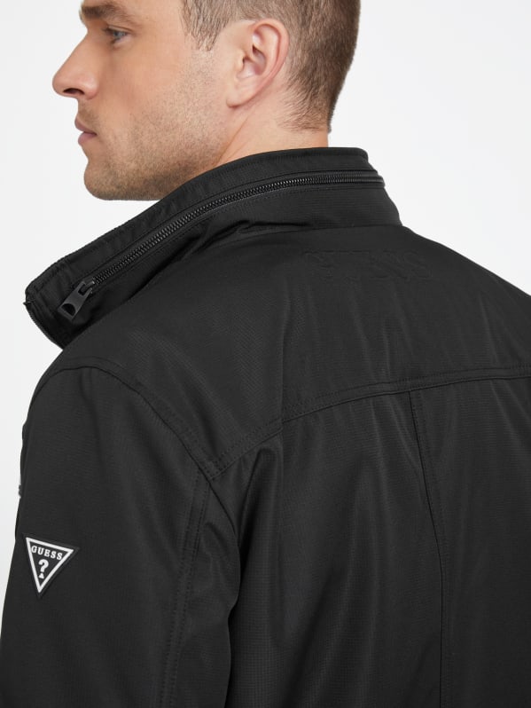 Guess men's quilted jacket with discount fleece collar