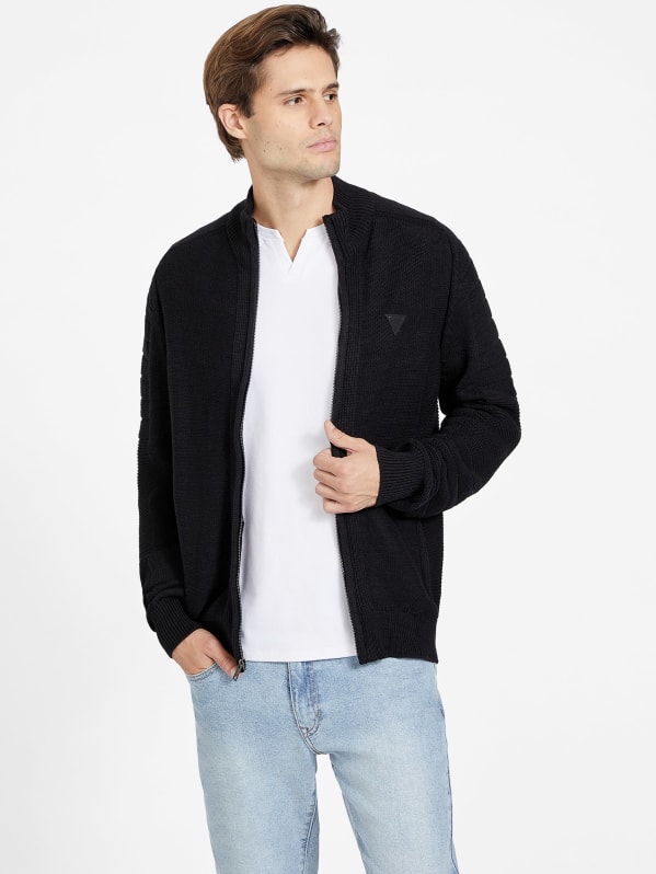 Marled black sweater store