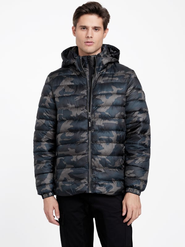 Guess camo puffer jacket hotsell
