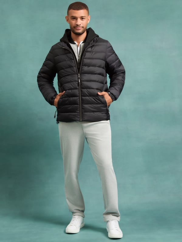 Guess hooded puffer jacket clearance