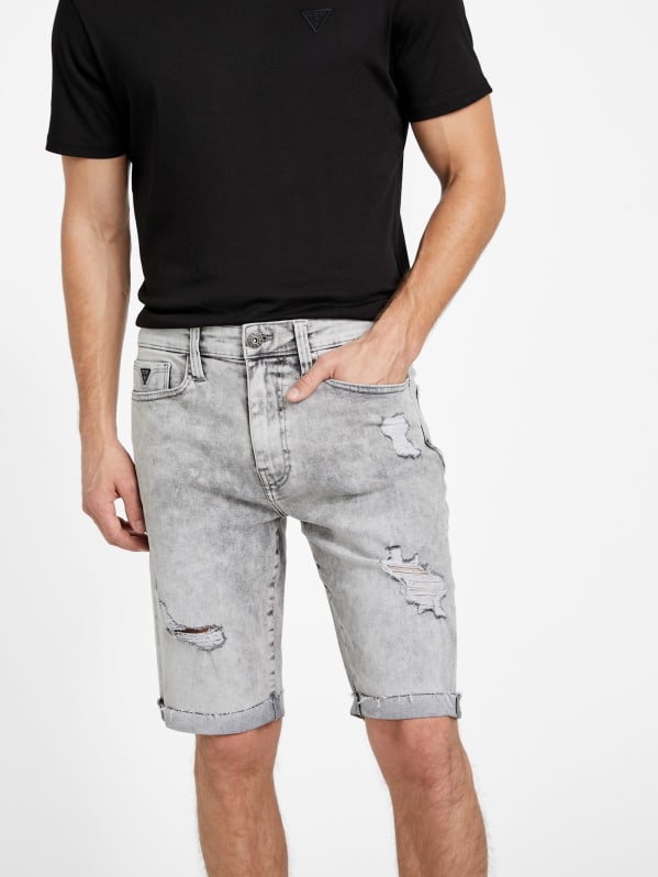 Grey jeans shorts discount