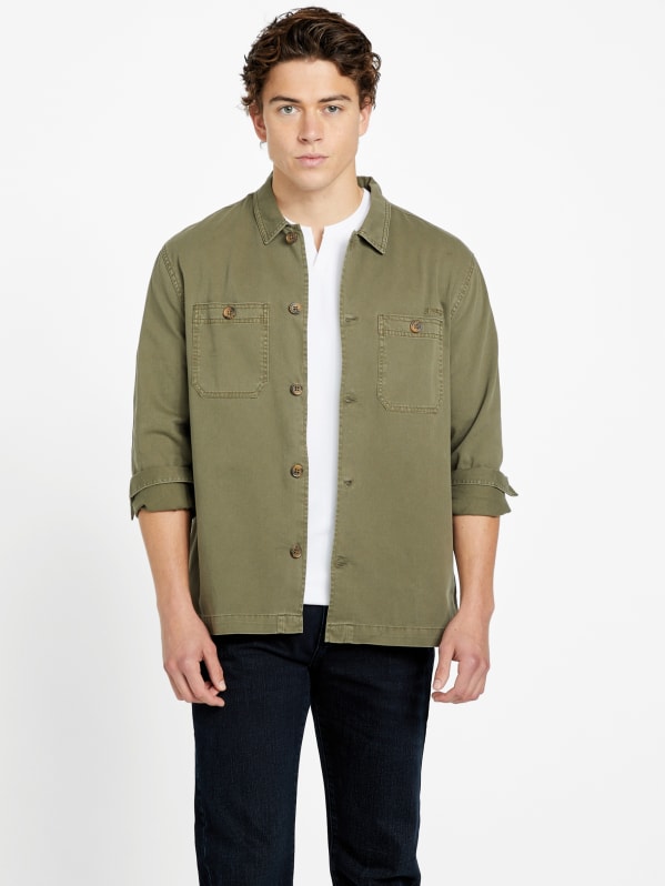 Billy Twill Long Sleeve Shirt GUESS Factory Ca