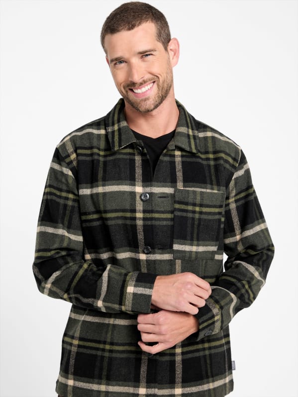 Factory Muller Plaid Shirt - Black - XL