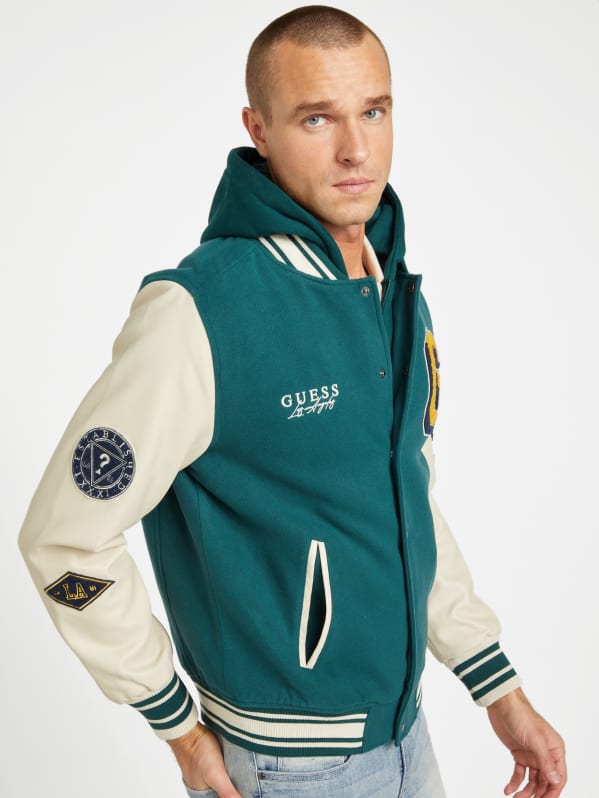 Mark Hooded Varsity Jacket GUESS Factory Ca