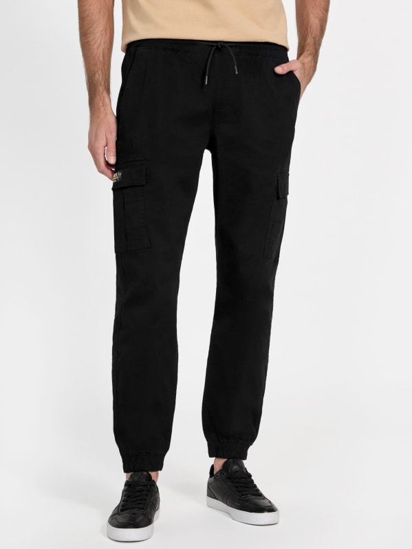 Black cargo joggers men on sale