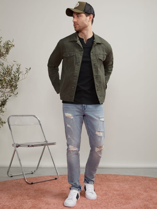 Brayden Hooded Denim Jacket GUESS Factory Ca