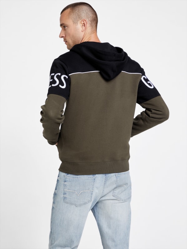 Guess green hoodie clearance