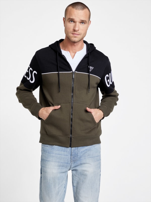 Guess color block hoodie discount