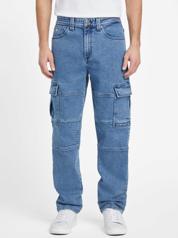 Pantalon cargo bleu best sale