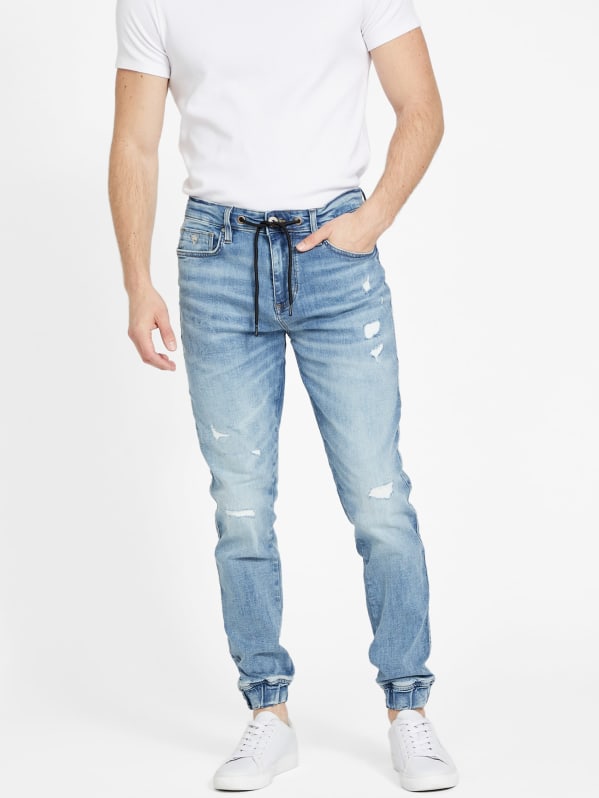 Guess denim joggers discount