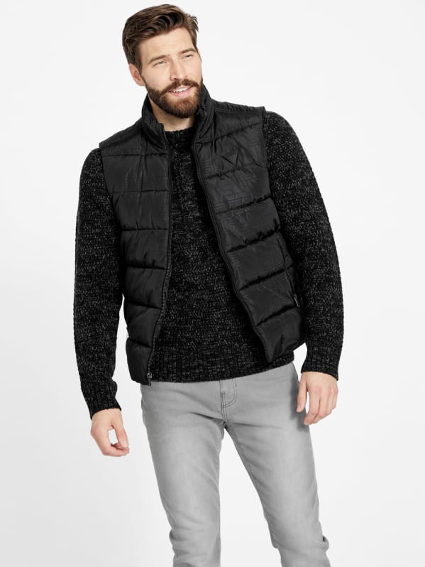 Eco Frank Padded Logo Vest GUESS Factory Ca