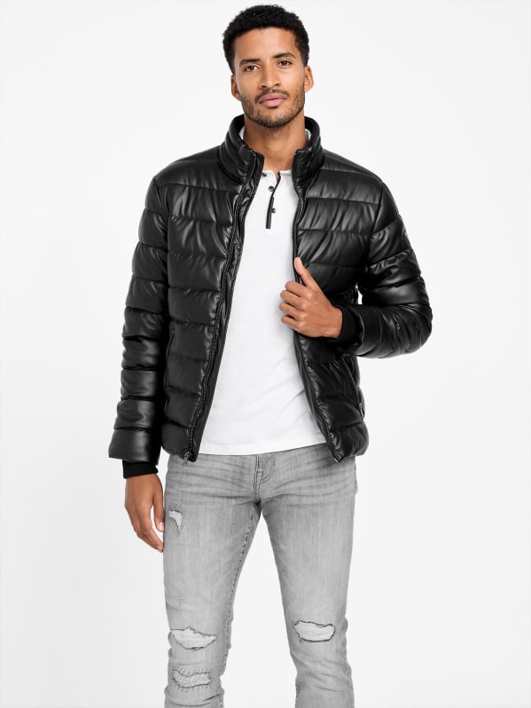 新しいスタイル Ben Padded Faux-Leather Jacket | GUESS Factory ジャケット・アウター