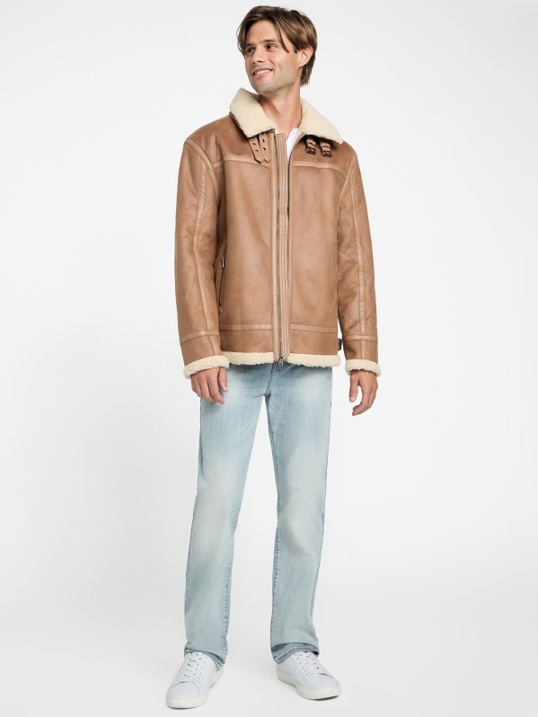 Factory Angus Faux suede Jacket Tan L