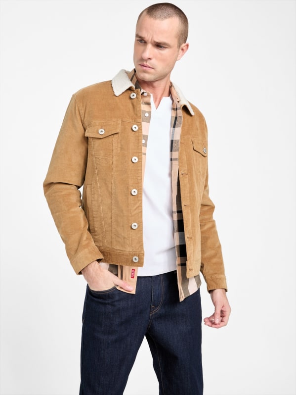 Brent Sherpa Corduroy Jacket | GUESS Factory Ca