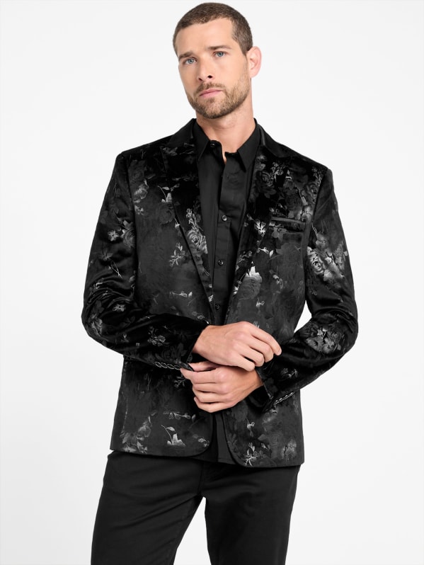 最上の品質な Velvet Printed Crown Blazer Factory GUESS | スポーツ選手