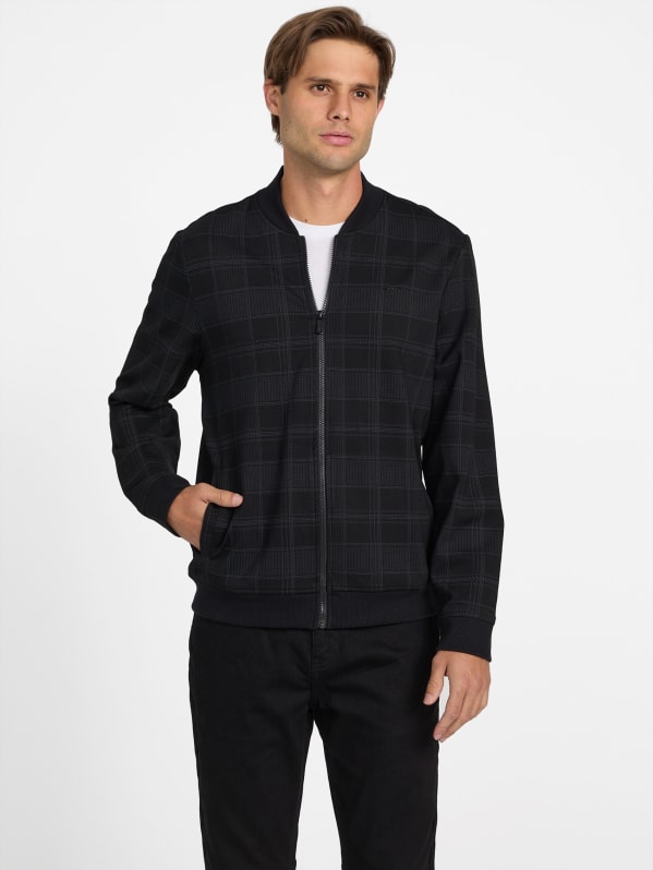 Factory Tomas Plaid Flight Jacket Black L