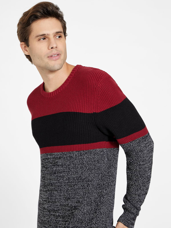 Atlas Color-Block Sweater | GUESS Factory