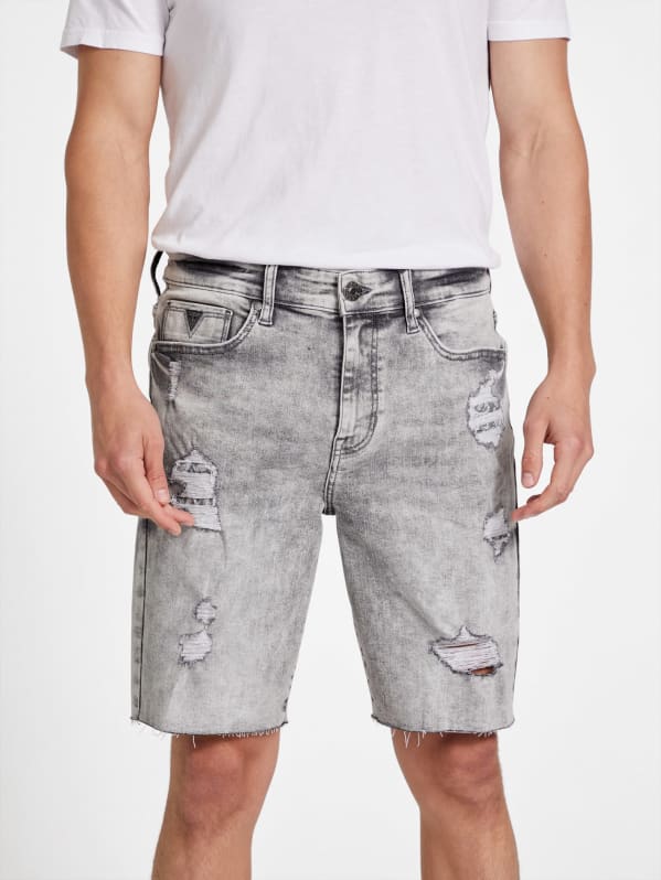 Eco Quade Rip and Repair Denim Shorts GUESS Factory