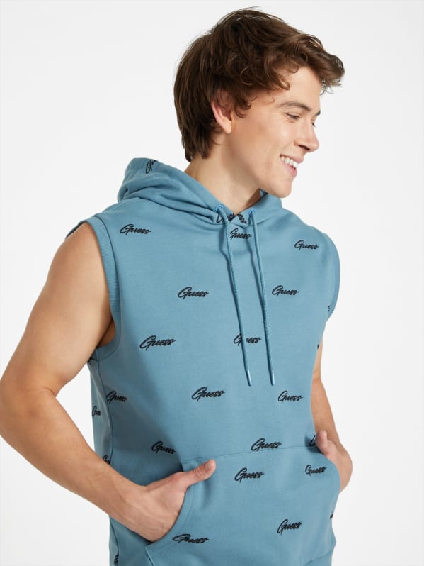 Derek Logo Sleeveless Hoodie GUESS Factory Ca