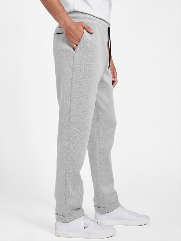 Ash Grey Panelled Rib Detail Wide Leg Sweatpants | Sweat