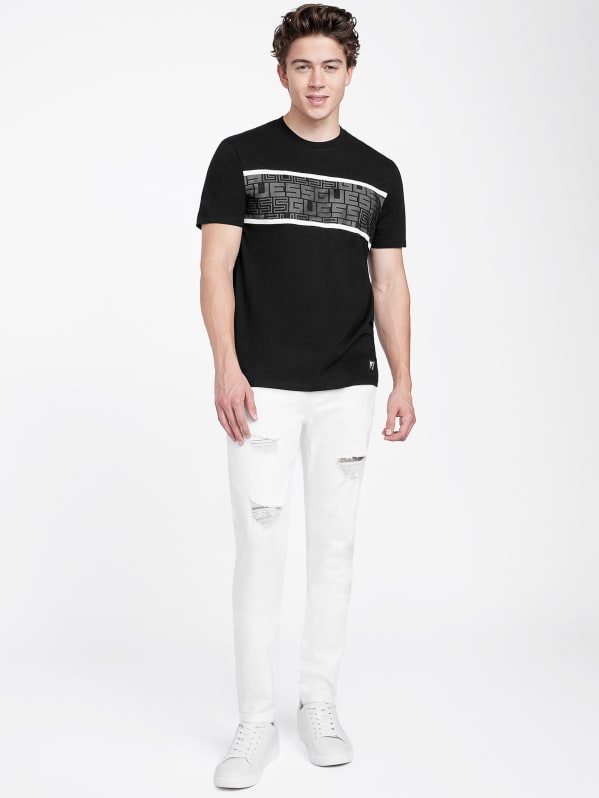 White and store black guess shirt