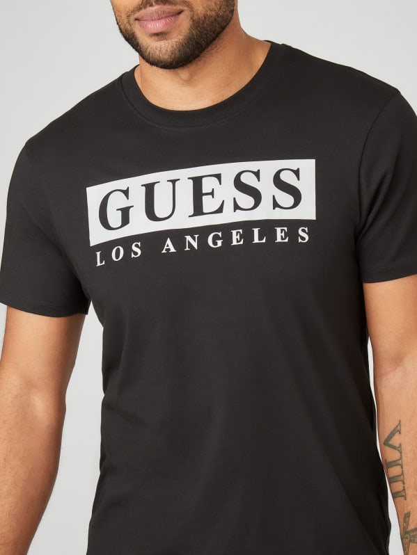 Guess black logo tee discount