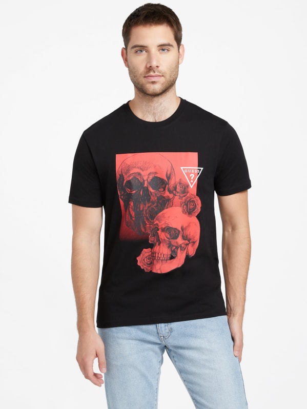 Guess skull outlet t shirt