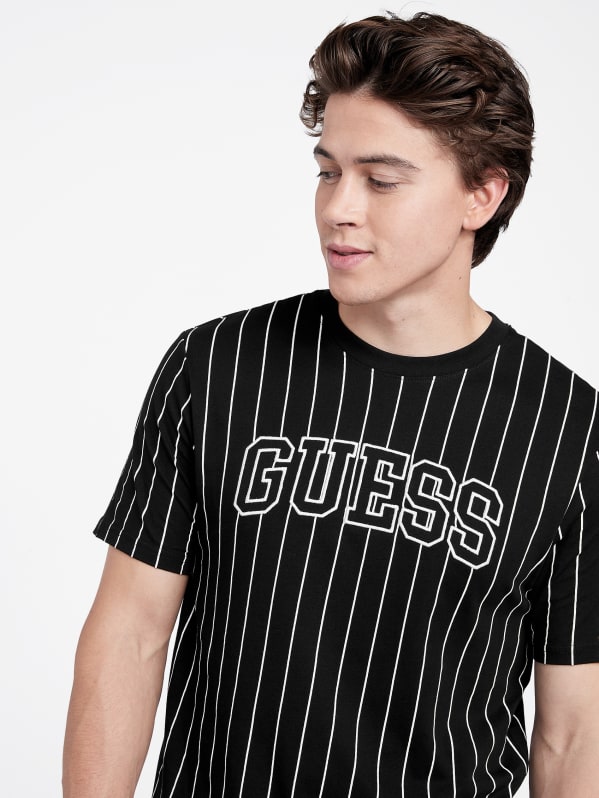 Kerry Pinstripe Logo Tee GUESS Factory