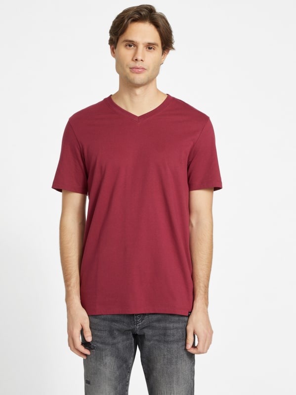Guess men's v neck t shirts sale