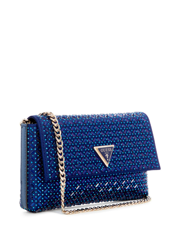 Guess blue handbag sales