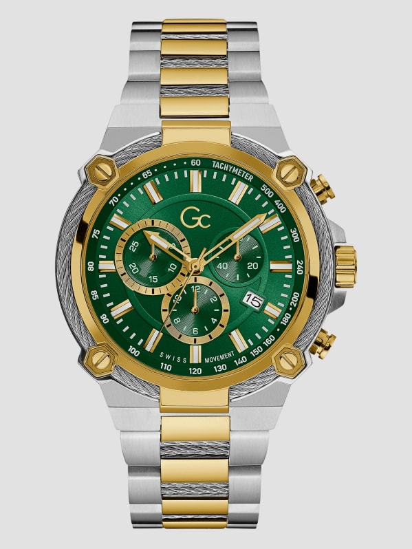 Gc Multi Tone Cable Chronograph Watch GUESS