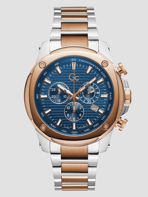 Gc Two Tone and Blue Multifunction Watch GUESS