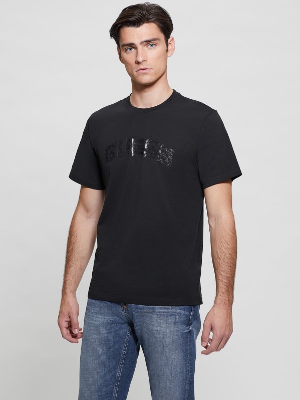 Guess black logo tee discount