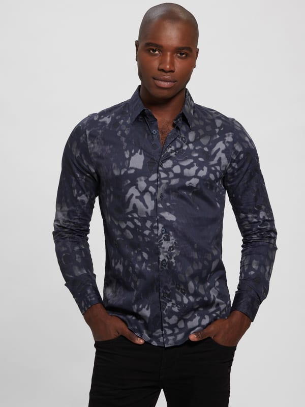 good looking Watery Regulation Luxe Midnight Animal Shirt | GUESS