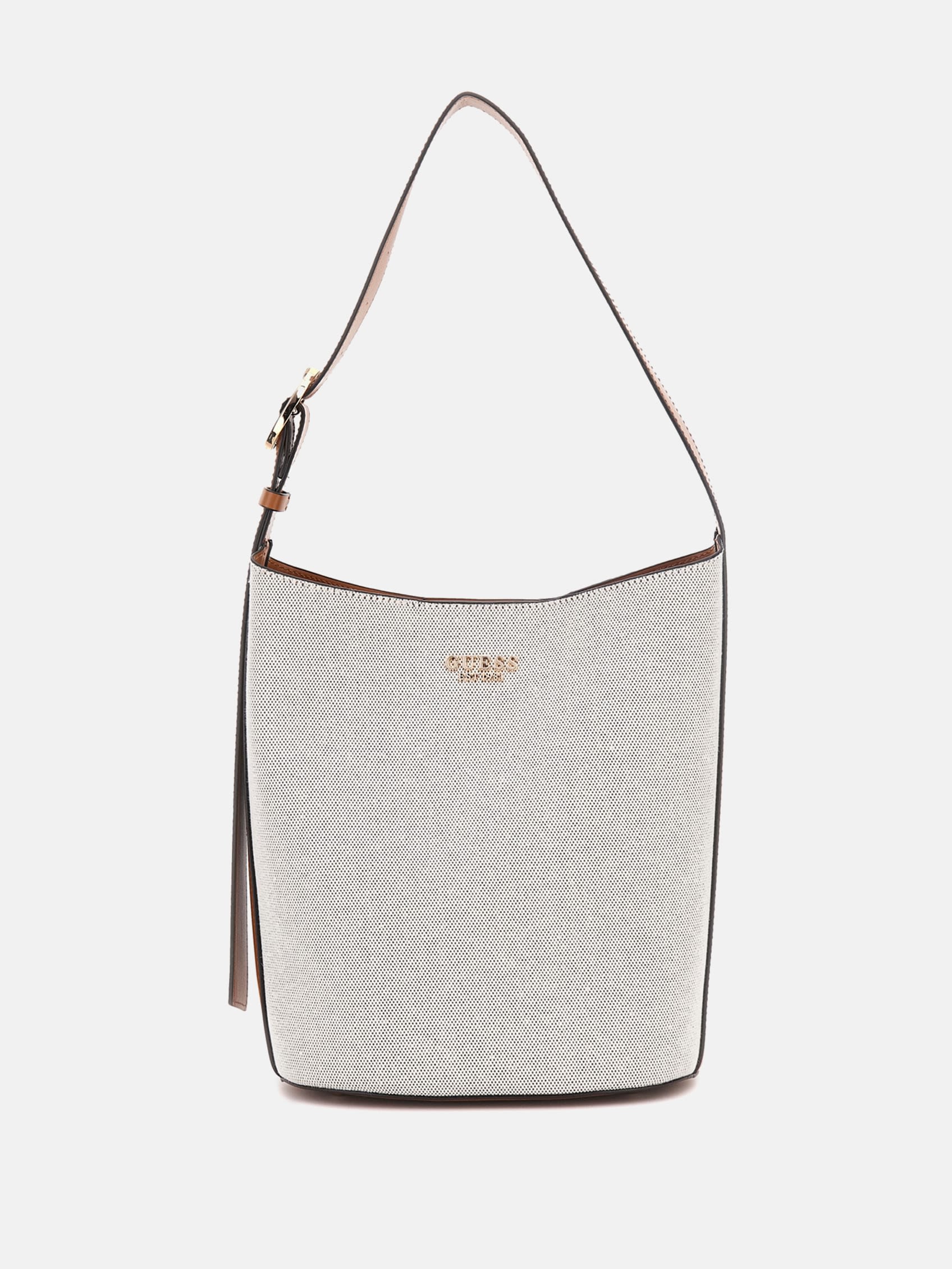 GUESS Nicolette Canvas Large Bucket Bag