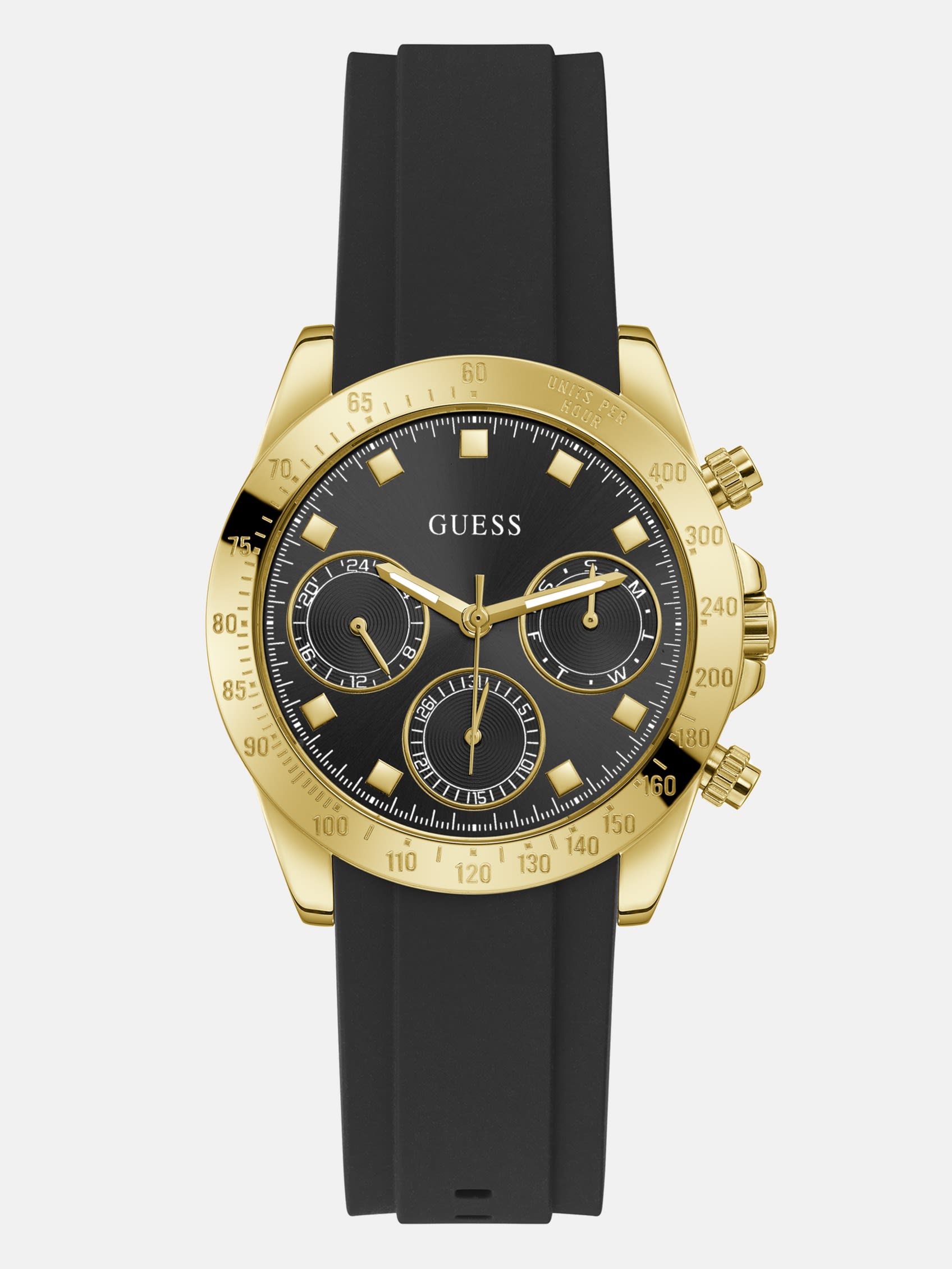 Factory Gold-Tone And Black Siliconeone Chronograph Watch